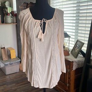 Lucky Brand light peach peasant top